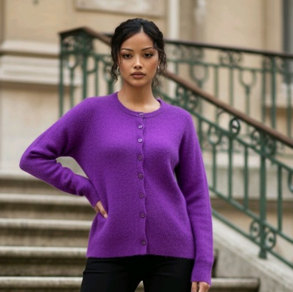 Unknown Label Purple Women's Soft Cardigan For Size See Measurements